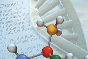 Science Image of DNA on Bible Page
